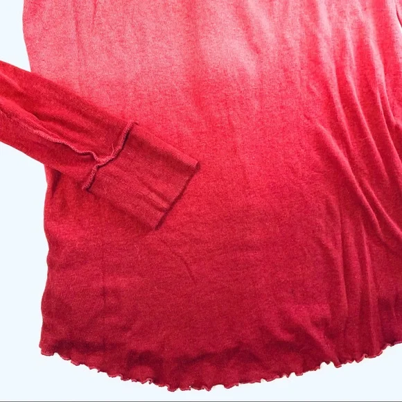 SOLD Free People We The Free Curl Up Ombré Henley Top S - Picture 10 of 10